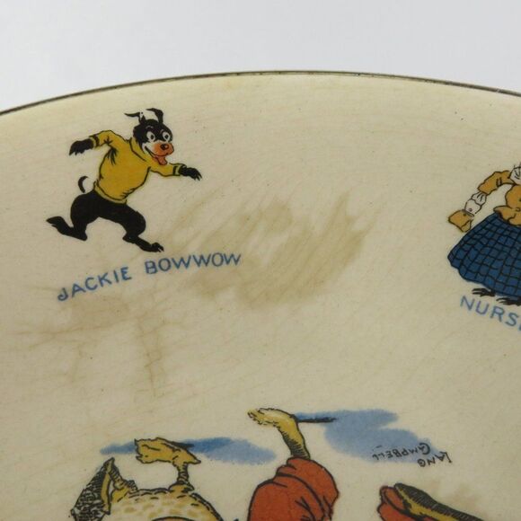 Uncle Wiggily Warming Dish 1920s Antique Faraberwa re Baby Feeding Bowl - Picture 8 of 10